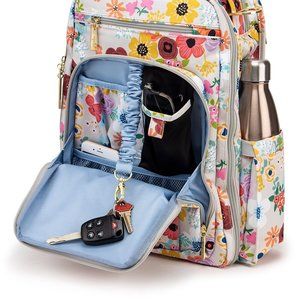 Ju-Ju-Be | Gray & Pink Enchanted Garden Be Right Back Diaper Backpack